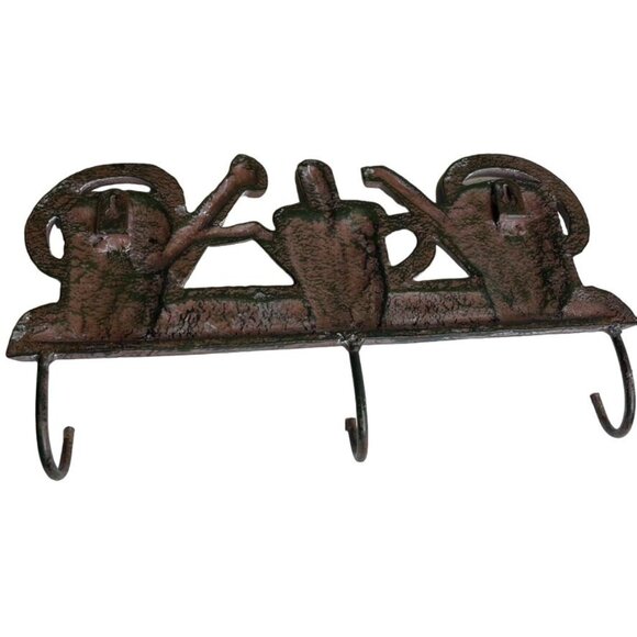 Cast Iron Metal Watering Cans Wall Coat Hook Hanger Holder Gardening Decor u - Picture 4 of 5
